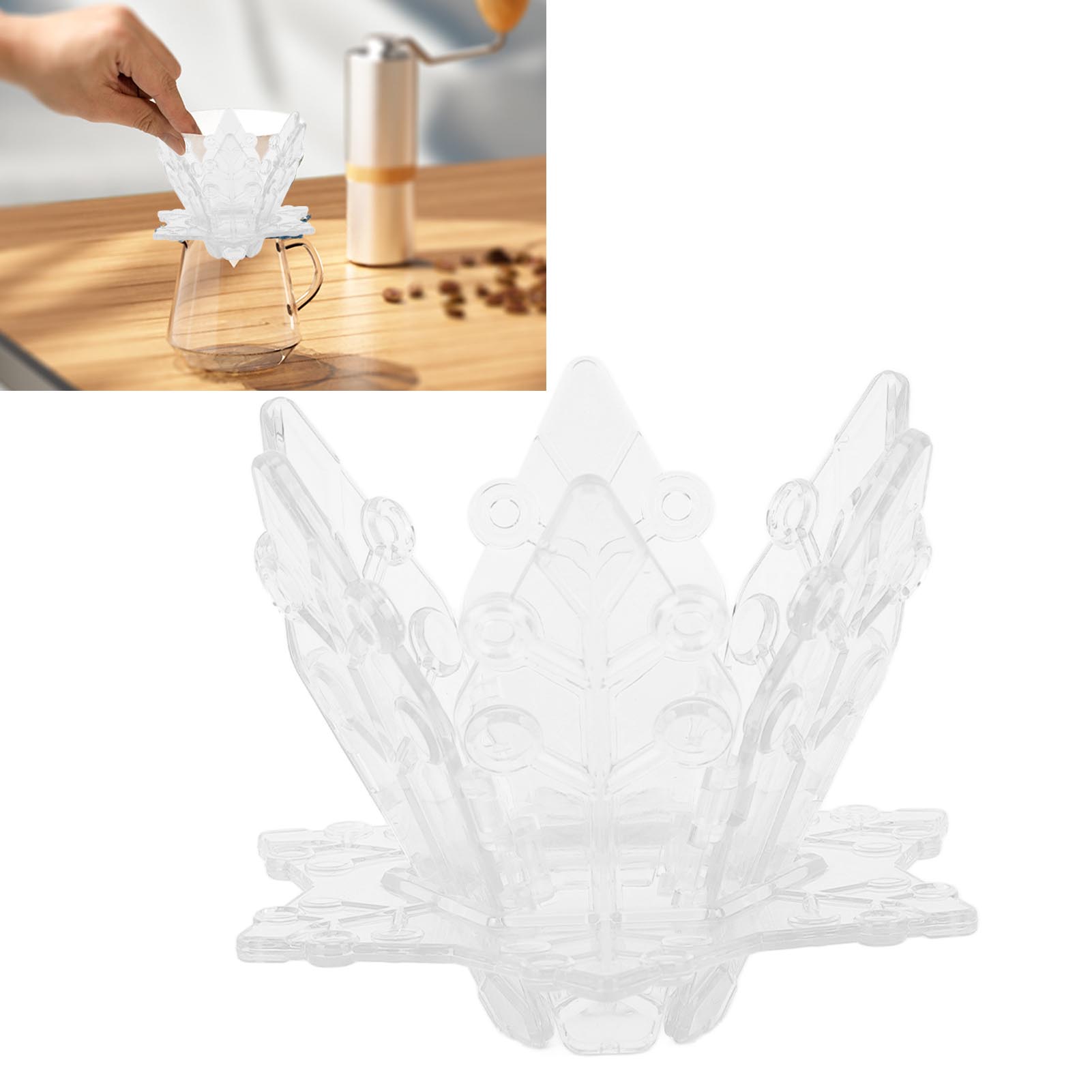 Tragbare Kaffeemaschine Zum Teilen, Kaffeefilterbecher Aus Lebensmittelechtem Pp, Slow-brew-kaffeebecher, Schneeflockenfilterbecher, Transparenter Filter.