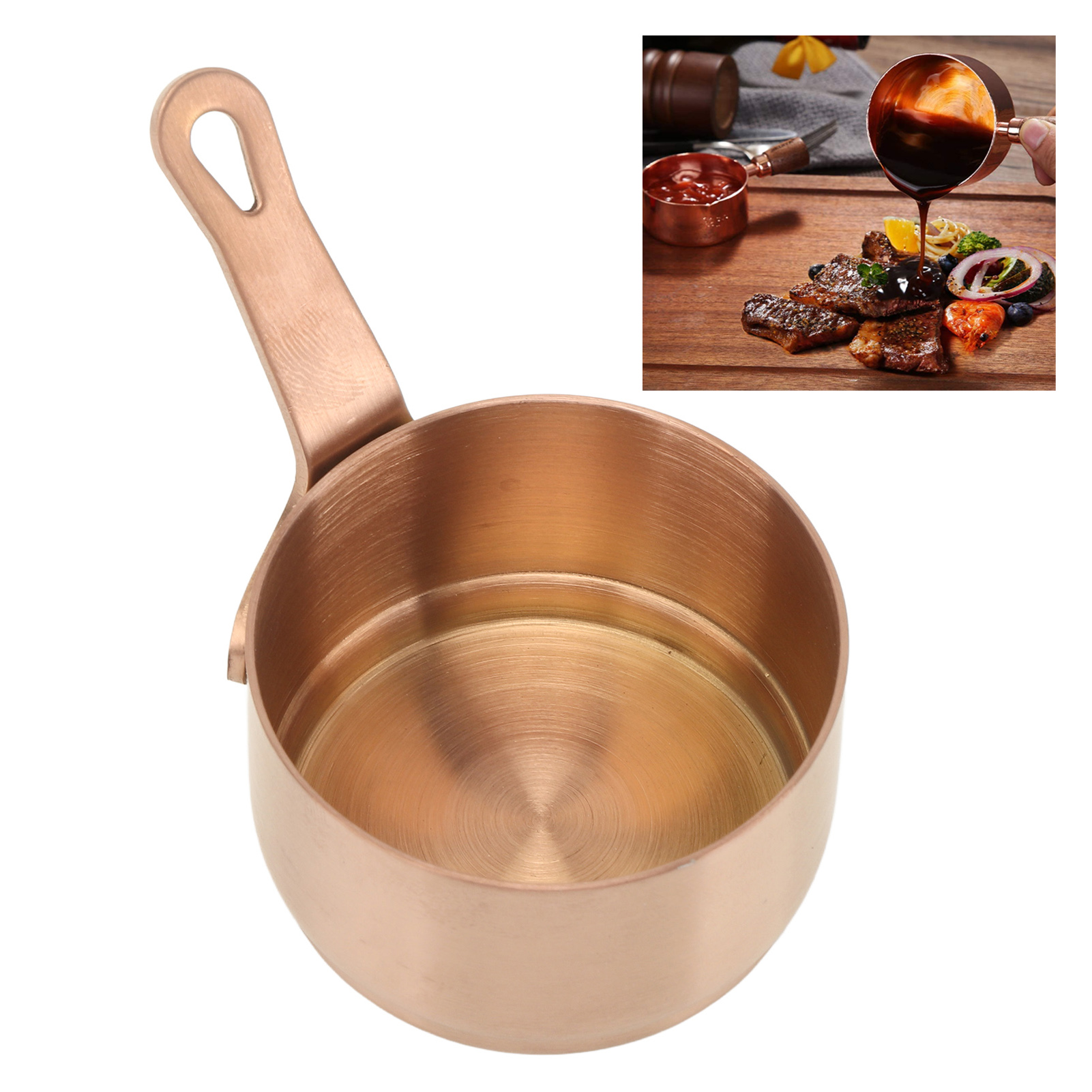 Saucenset Aus Edelstahl 304 Mit Griff, Untertasse Und Löffel, 80 Ml, Roségold
