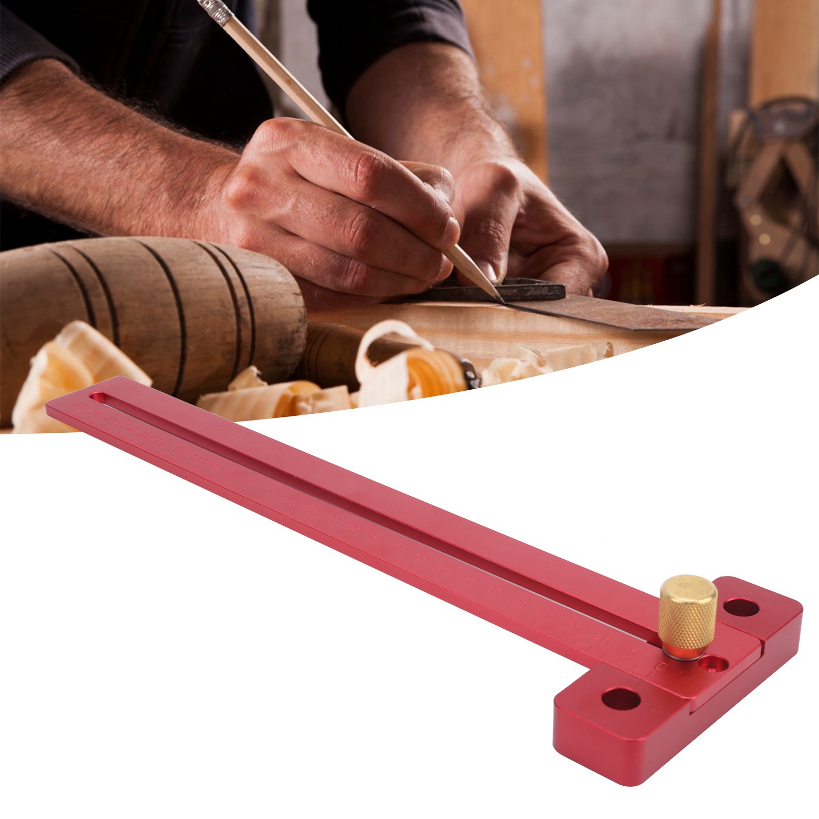 Anreißlineal Für Holzbearbeitung, Lochlineal, T-lineal Aus Aluminiumlegierung, Anreißwerkzeug Für Holzbearbeitung (typ B)