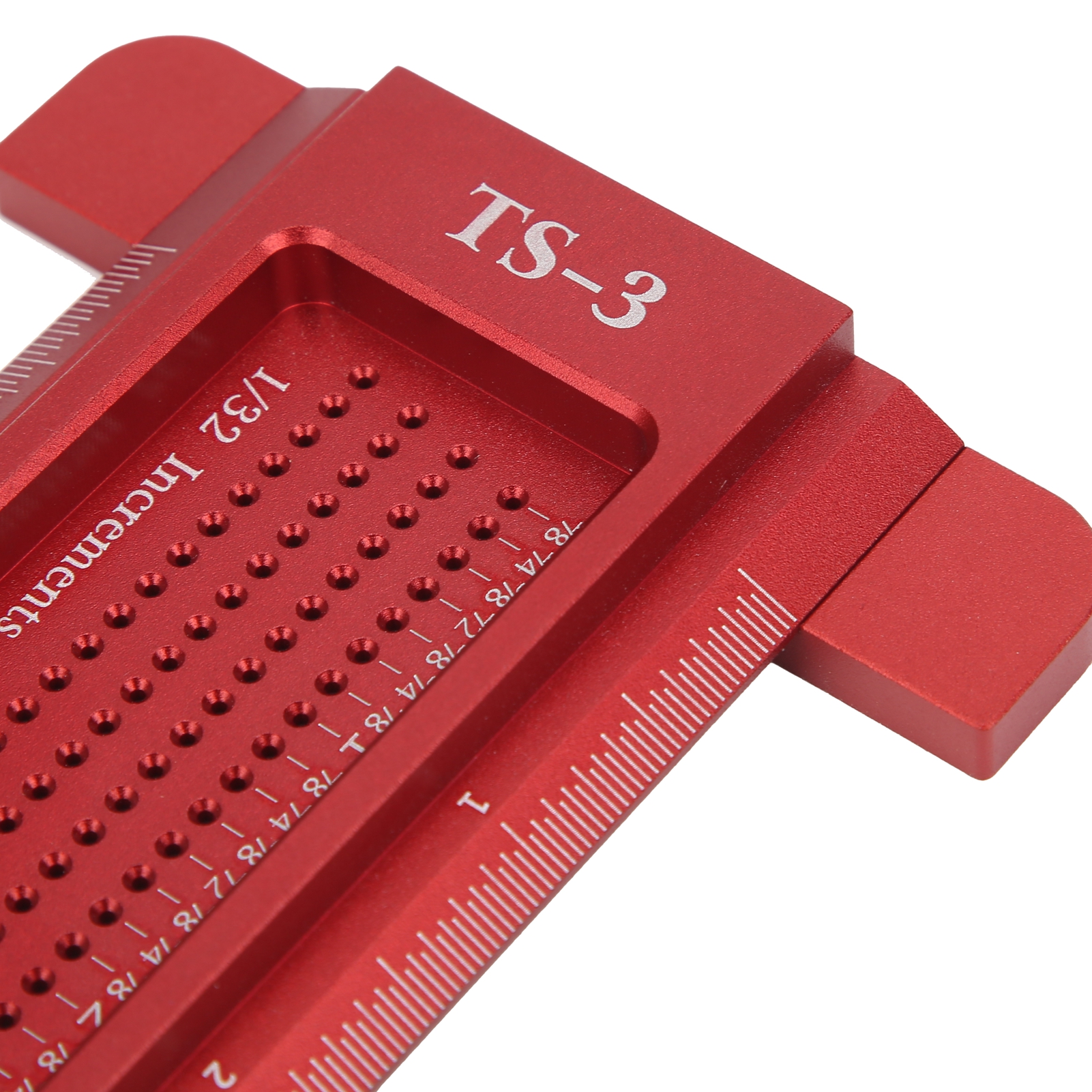 Ts-3 Anreißlineal Für Holzbearbeitung, Perforiertes Lineal Mit Zollmaßen, T-lineal Aus Aluminiumlegierung, Anreißwerkzeug Für Holzbearbeitung (0 Bis 3 Zoll).