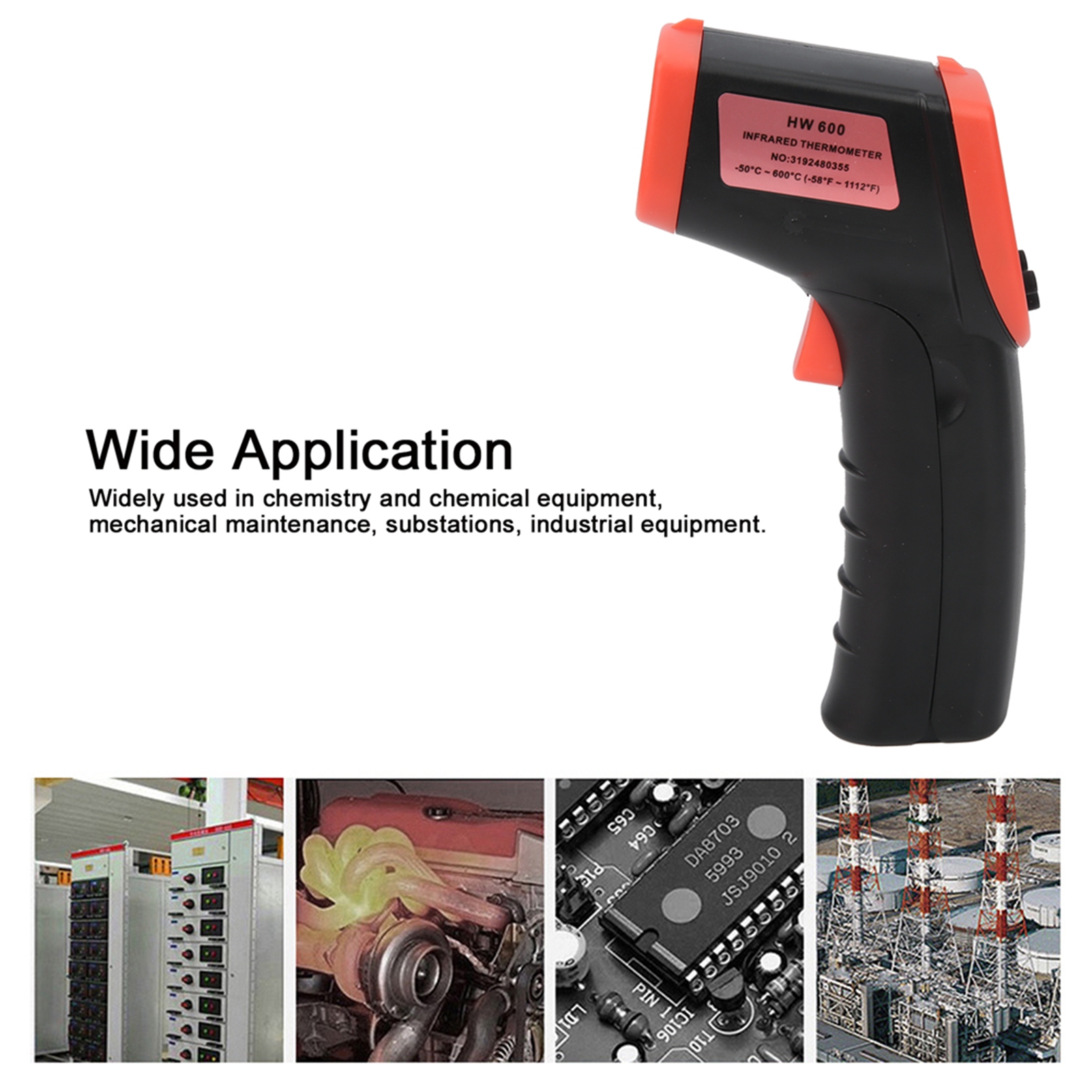 Hw600 Berührungsloses Infrarot-thermometer (rot)