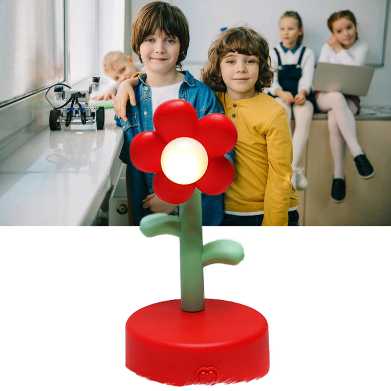 Niedliches, Leuchtendes Sonnenblumen-spielzeug, Diy-nachtlicht, Bastellampe Aus Butterkleber, Rot
