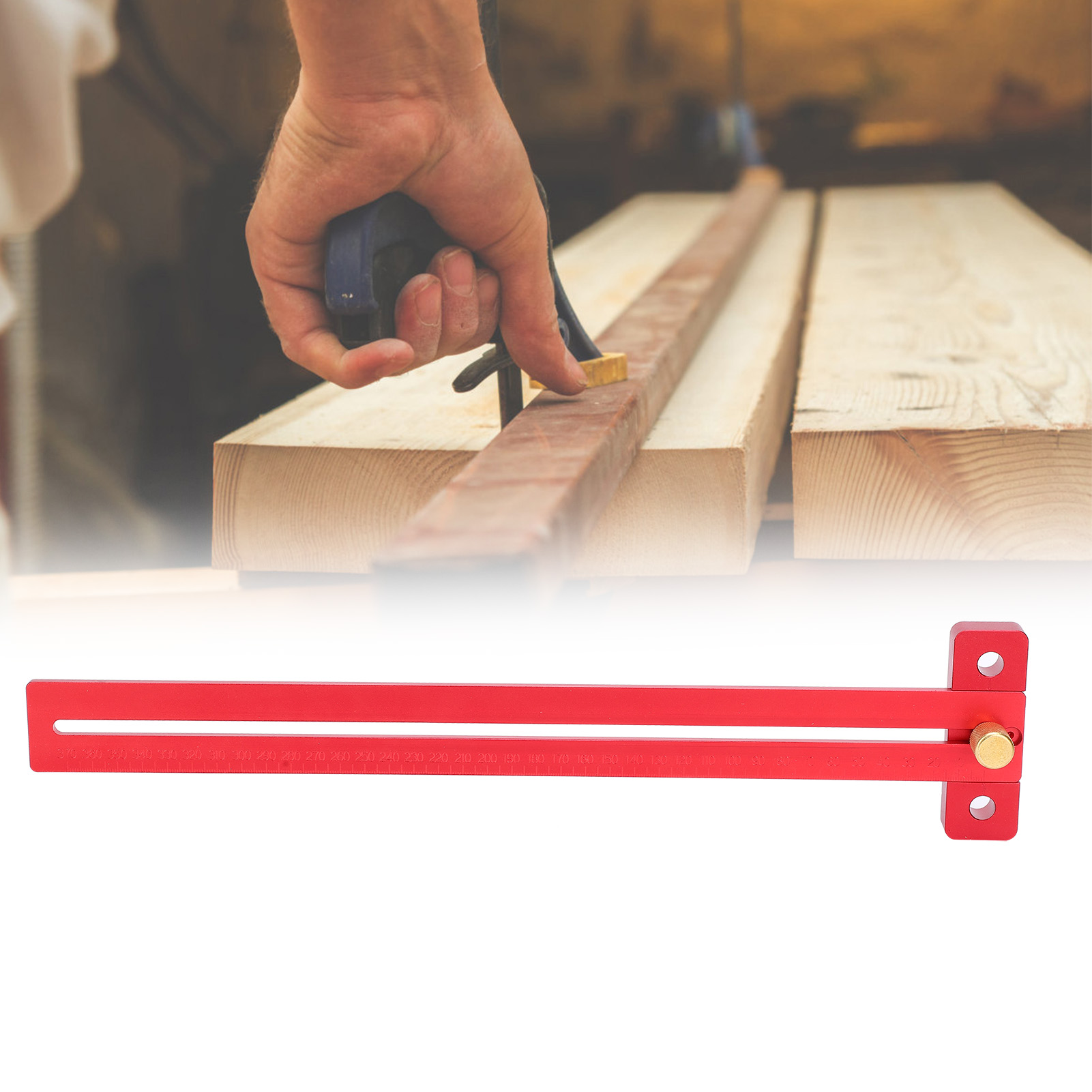 Anreißlineal Für Holzbearbeitung, Lochlineal, T-lineal Aus Aluminiumlegierung, Anreißwerkzeug Für Holzbearbeitung, 400 Mm Typ A