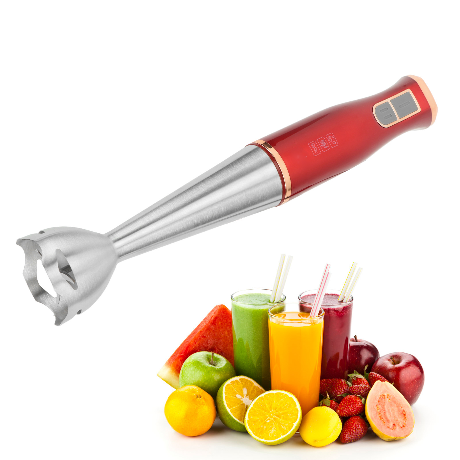Mini-stabmixer Mit 400 W Leistung Und Edelstahlklingen, Ideal Für Smoothies, Obst, Babynahrung Und Suppen. Europäischer Standard 220 V.