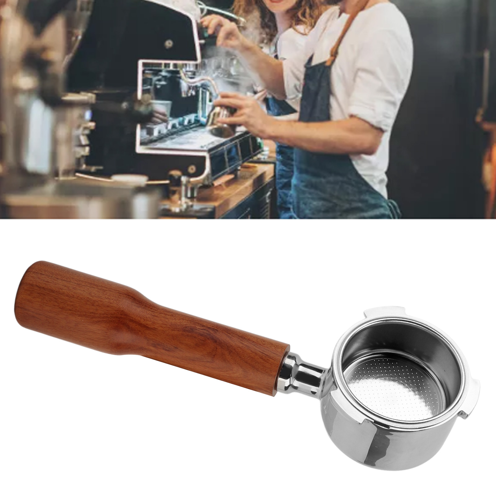 De'longhi Kaffeemaschinenmodifikation Mit Drei 51 Mm Edelstahlgriffen, Bodenlosem Einlagigem Filterhalter, Grifflängenfehler Von 1-2 Cm, Typ C1 In Rotem Sandelholz.