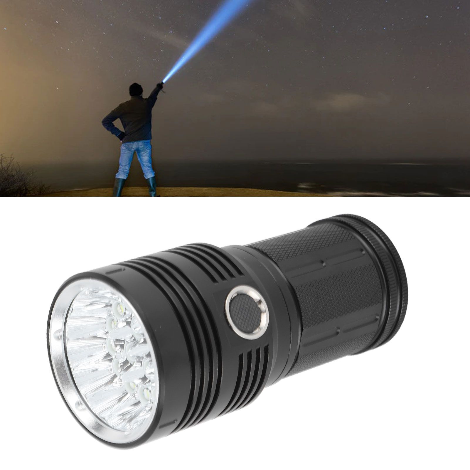 Hochleistungsfähige, Wiederaufladbare Taschenlampe Mit 10.000 Lumen, Ultrahellem Lichtstrahl, Reichweite Von 300 Bis 500 Metern, Tragbare Lampe Für Die Jagd Und Suche Im Freien.