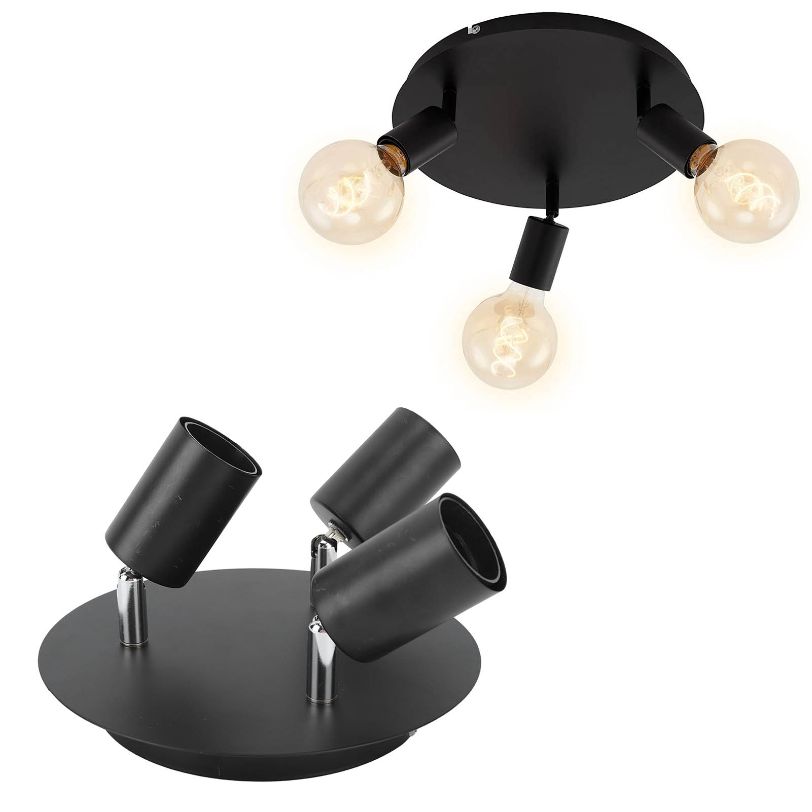 Deckenstrahlerhalterung, 3-flammige, Drehbare Und Verstellbare Lampenfassung, E27 Deckenleuchtenfassung, Schienenbeleuchtungsset, Schlafzimmer, Esszimmer, Wand, Innenbeleuchtung.