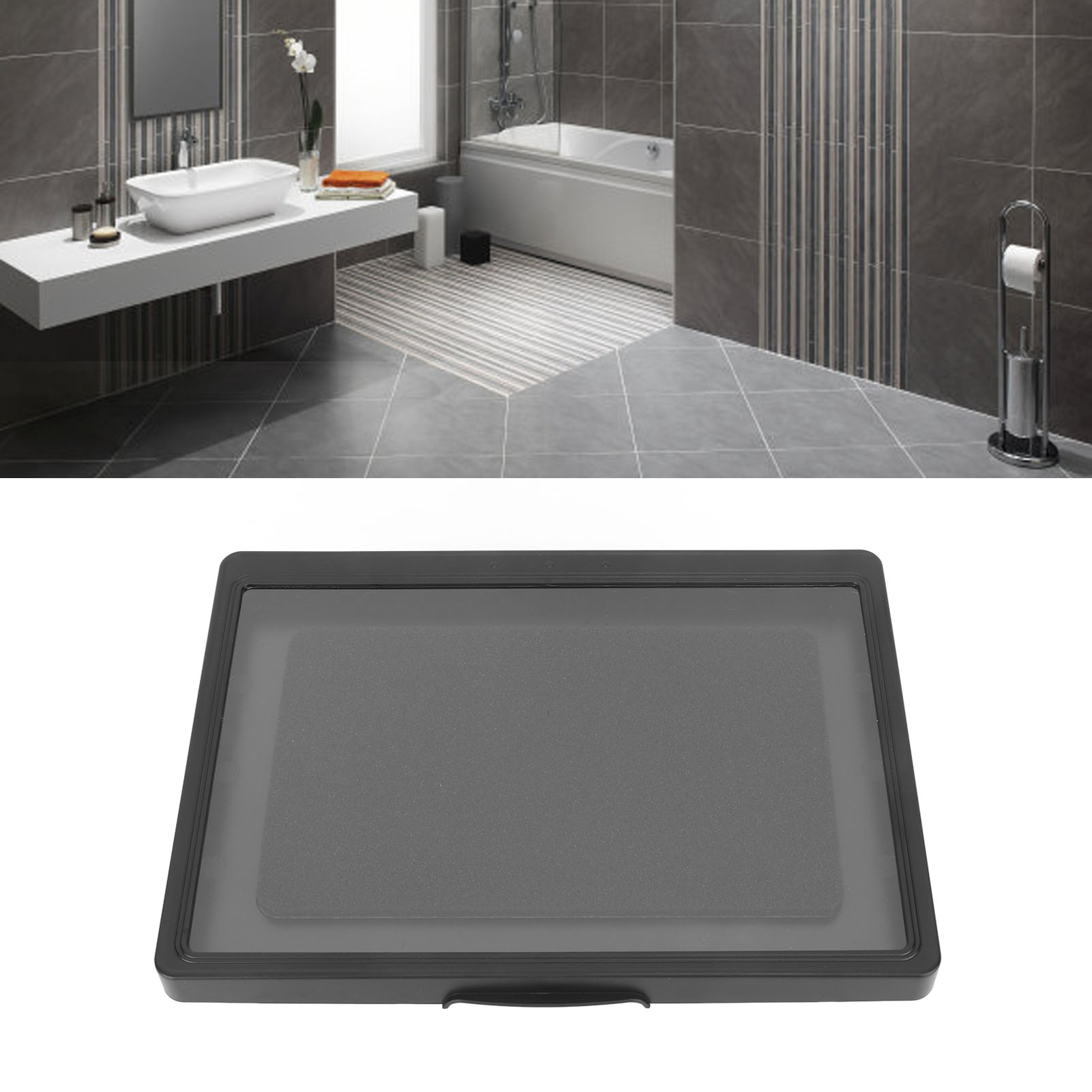 Wasserdichter Handyhalter Fürs Badezimmer, Drehbarer Ständer, Schwarze Tabletablage Fürs Badezimmer
