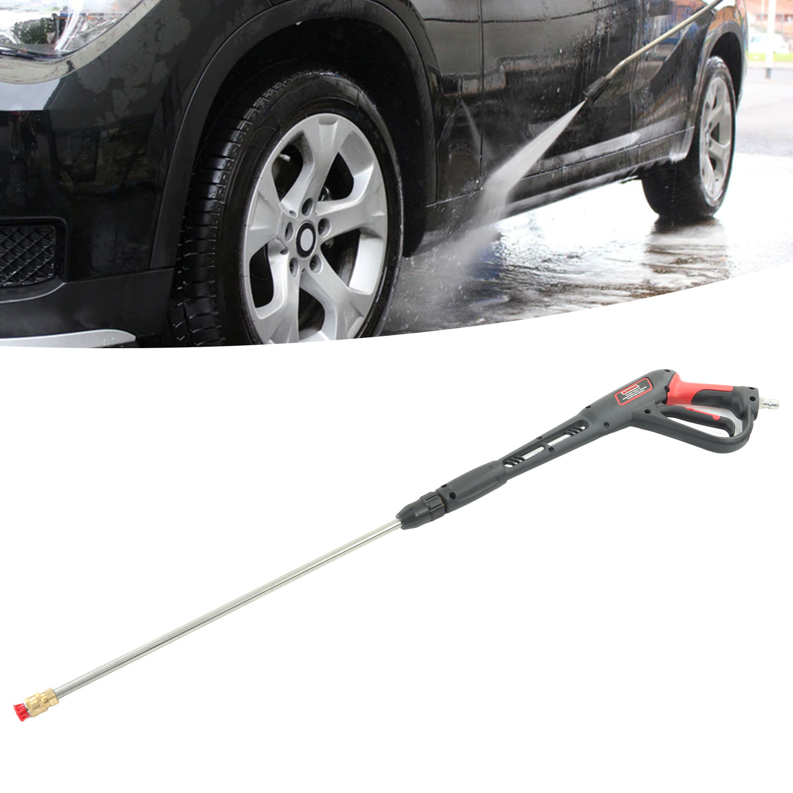 54 Cm 4000 Psi Hochdruck-wasserpistole Für Haus Und Garten, Mit Verlängerung, 5-farbigem Düsenset Und 3/8"-schnellanschluss.