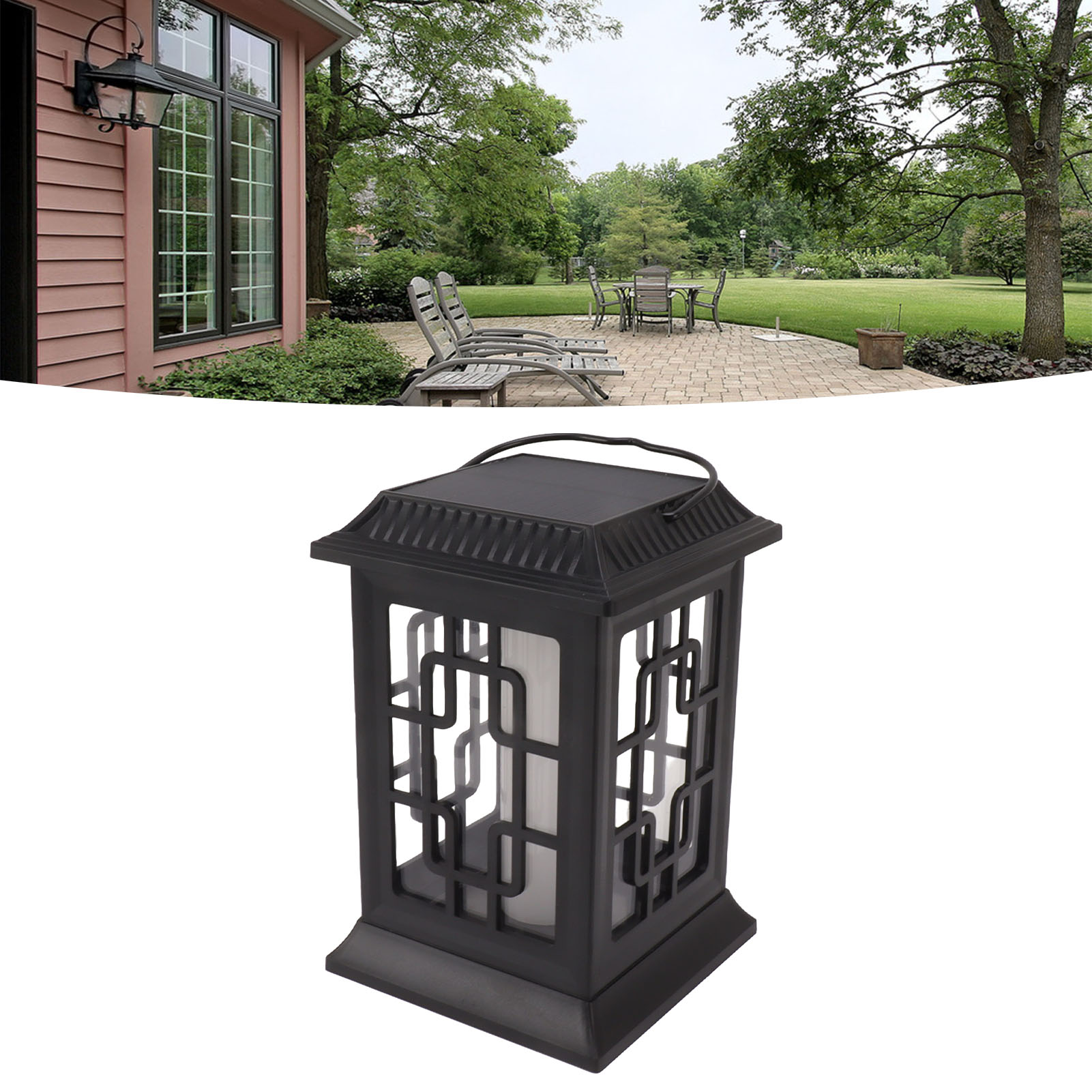 Solarflammenlaterne, Led-außenleuchte Für Garten Und Rasen, Hohlflammen-außenleuchte, Palastlaterne Mit Doppelfunktion.