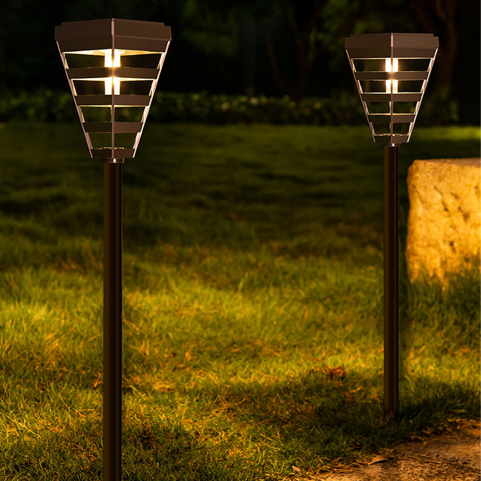Solarbetriebene Gartenleuchte Mit Solarpanel, Ideal Für Haus, Terrasse, Garten, Camping Und Zur Schaffung Einer Stimmungsvollen Atmosphäre. Die Wasserdichte Led-leuchte Wird Im Boden Versenkt.