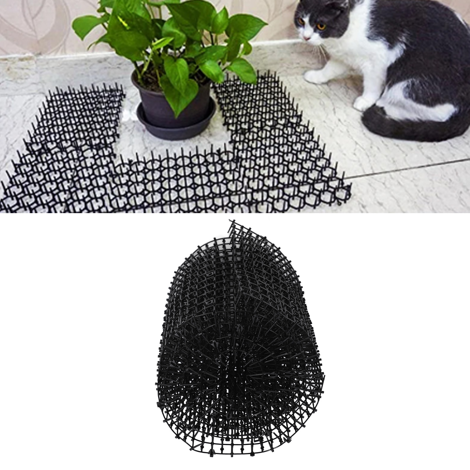 Anti-katzen-kunststoffmatte Mit Stacheln, Wehrt Katzen Ab Und Verhindert, Dass Sie In Autos Gelangen, Auf Balkonen Und In Gärten Urinieren, Autos Zertreten Oder Beißen. Lange Stachelmatte.