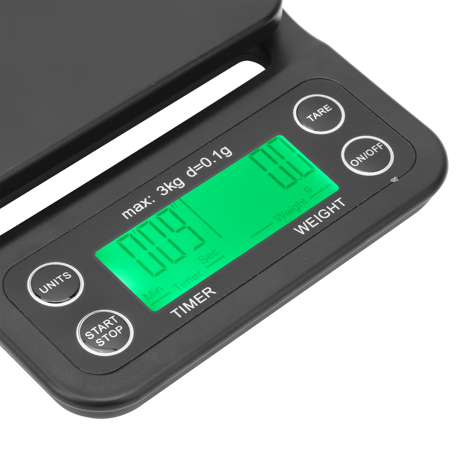 Ns-cf1 Schwarze Elektronische Waage Mit Grüner Hintergrundbeleuchtung