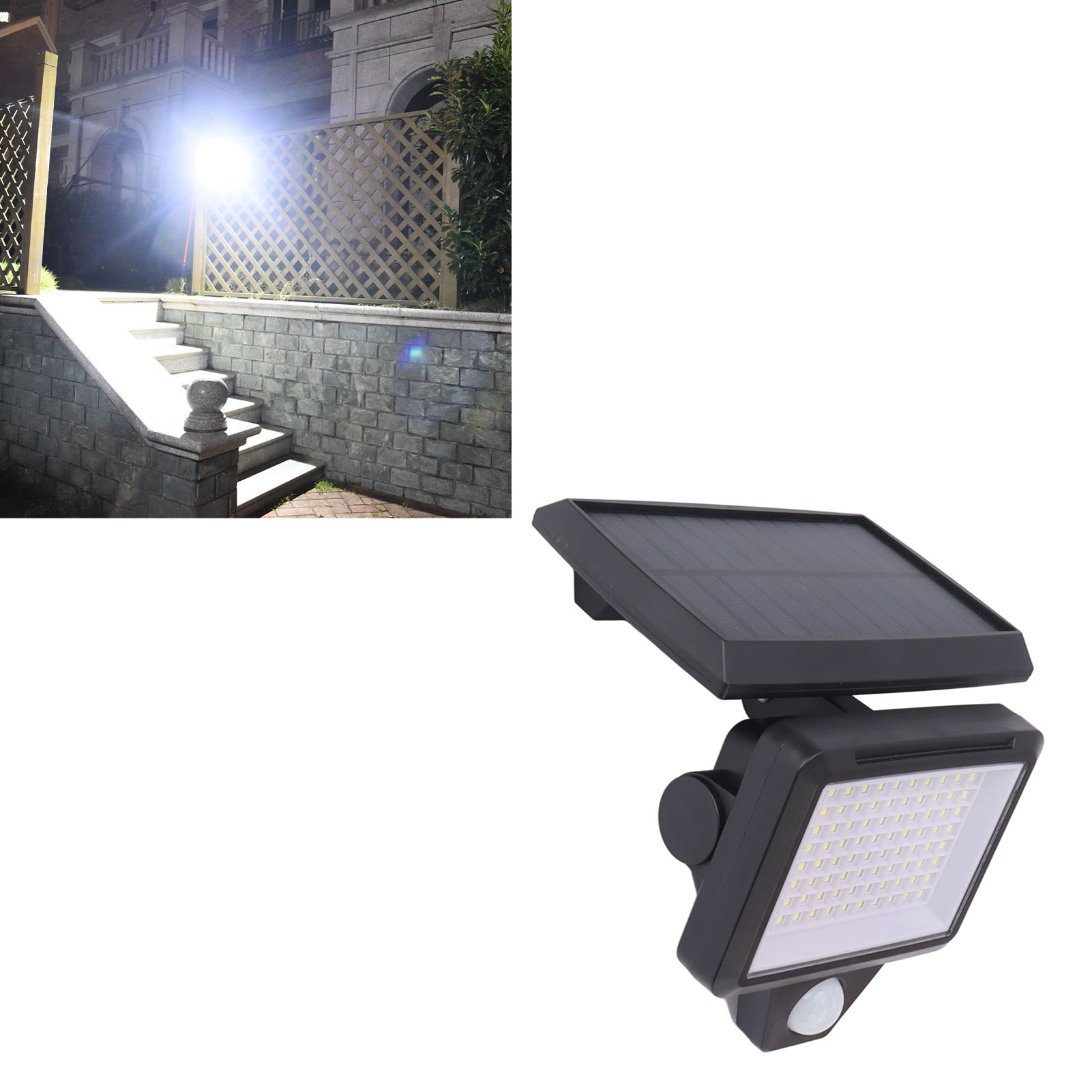 Solar-wandleuchte Mit Bewegungsmelder, Solar-led-wandleuchte Mit Fernbedienung, Ip65 Wasserdicht Für Den Außenbereich (hof, Garten, Einfahrt, Laternenpfahl).