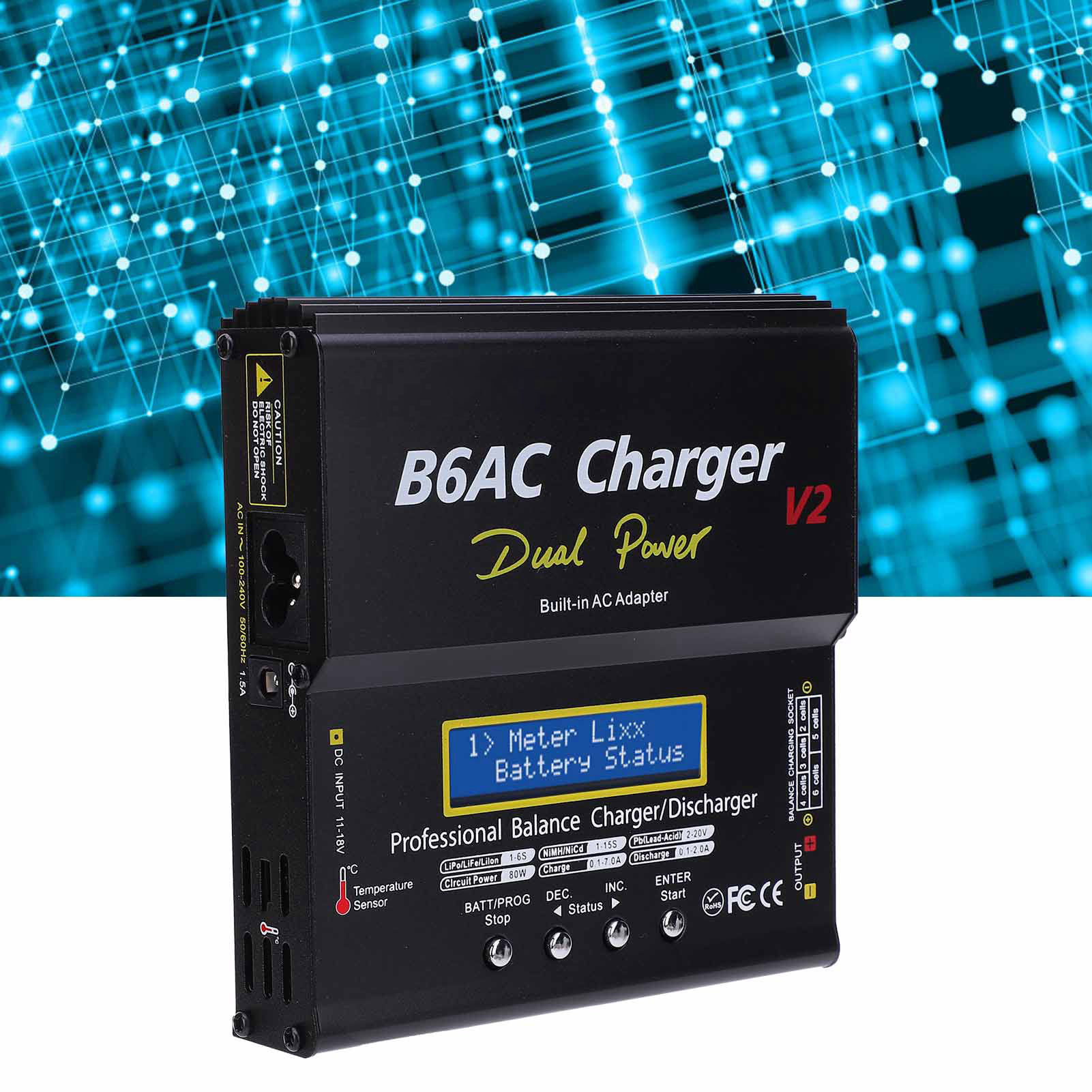 Ladegerät Für Das Modellflugzeug B6 Imax B6ac V2, 80 W 7 A Mit Intelligenter Balancer-funktion, Schwarz, Europäischer Standard 220 V