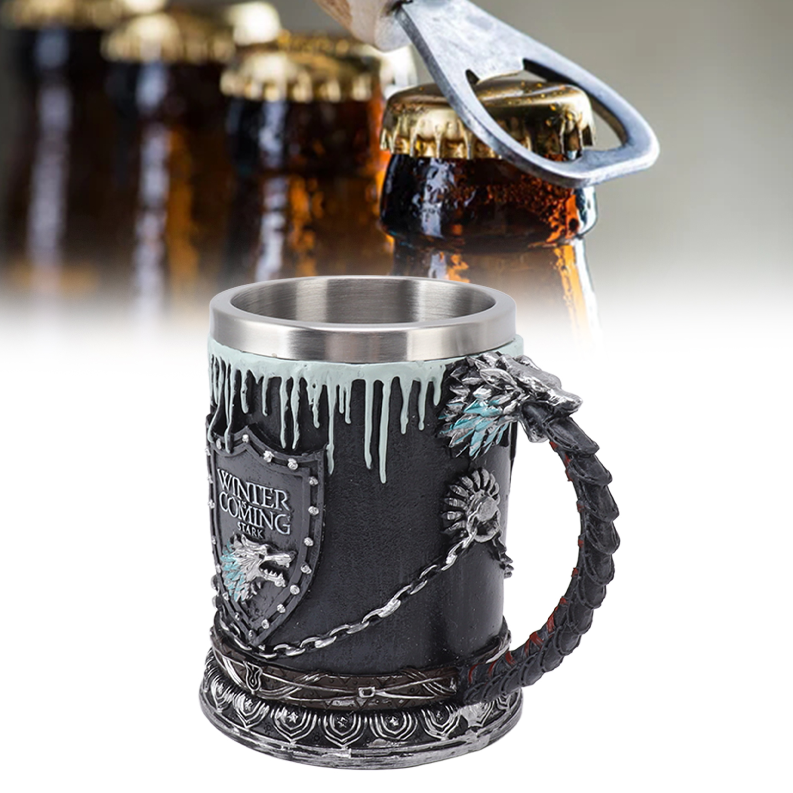 2-teiliges, Individuell 3d-geformtes Bierkrug- Und Trinkglas-set Aus Kunstharz.