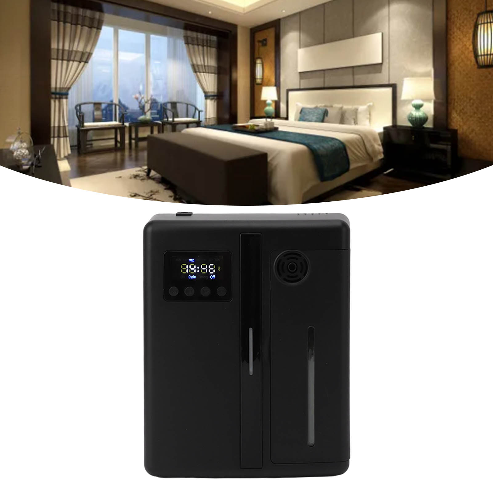 Bluetooth-aroma-diffusor 300 M³ Mit Integrierter App Für Den Gewerblichen Einsatz (hotellobby, Sauna, Spa), Automatischer Ätherischer Öl-diffusor 160 Ml, 100–240 V, Schwarz, Europäischer Standard