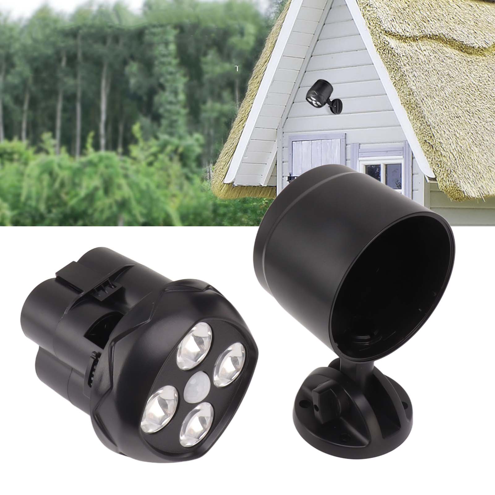 Außenwandleuchte Mit 4 Leds, Bewegungsmelder, Wasserdicht, Batteriebetrieben, Drehbarer Strahler, Für Den Innenhof.