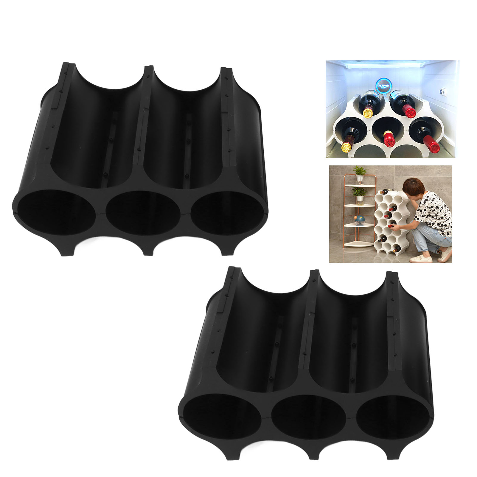 Set Aus 4 Kreativen Weinregalen Im Nordischen Stil, Modulares Aufbewahrungssystem, Eleganter Weinschrank