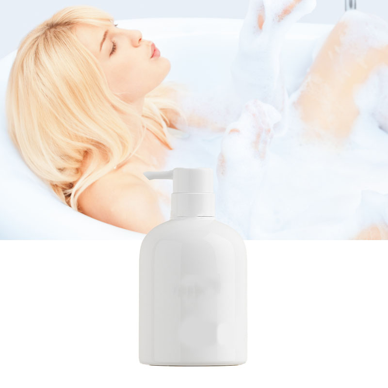 Minimalistische Flasche Mit Großem Fassungsvermögen (500 Ml) Für Lotion, Shampoo, Duschgel, Handseife, Mit Pumpspender, Weiß.