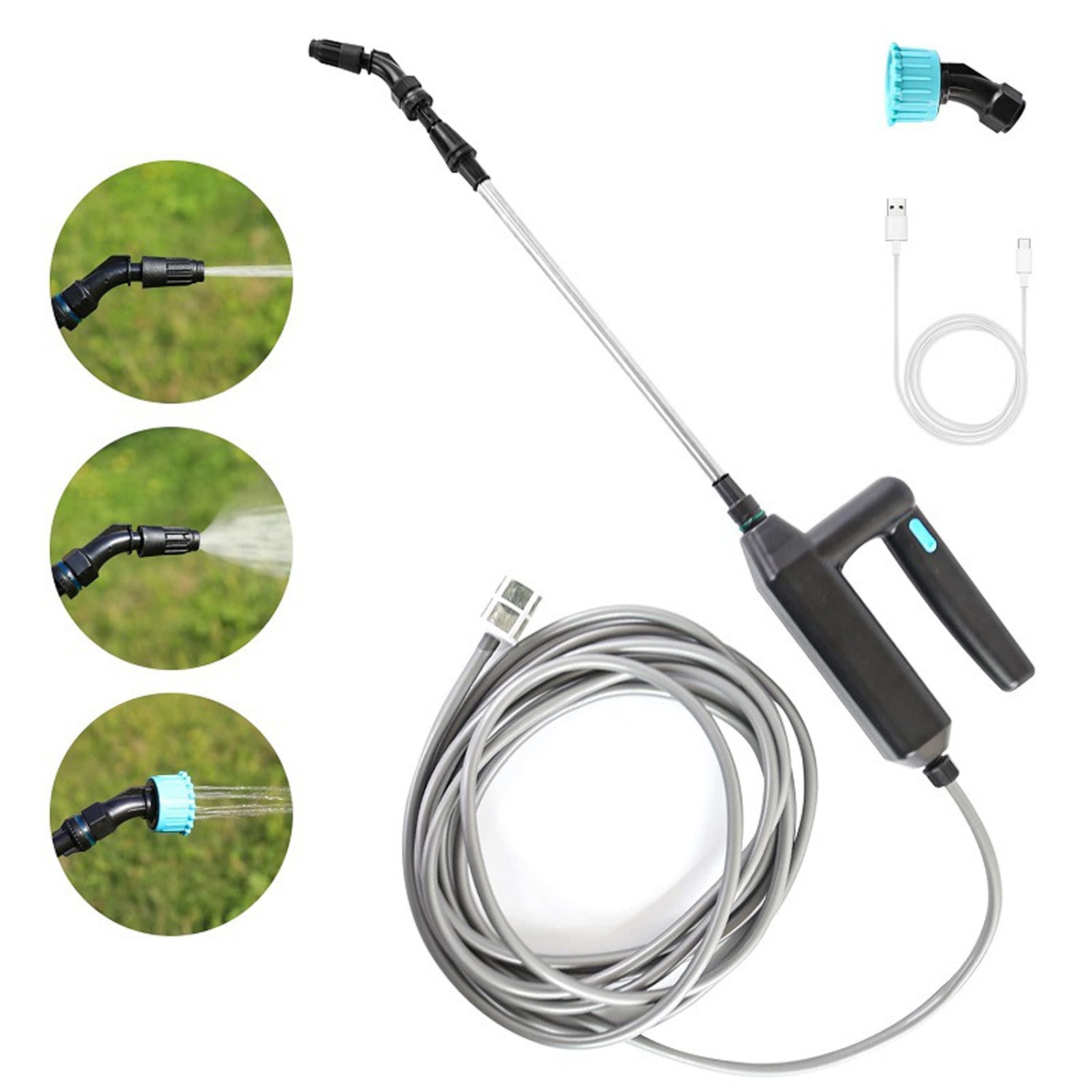 Tragbare Elektrische Spritzpistole Für Den Außenbereich, Handgeführte Wasserpistole Für Garten, Bewässerung, Blumenbewässerung, Schädlingsbekämpfungsmittel-sprühgerät, Elektrische Spritzpistole, 5-met