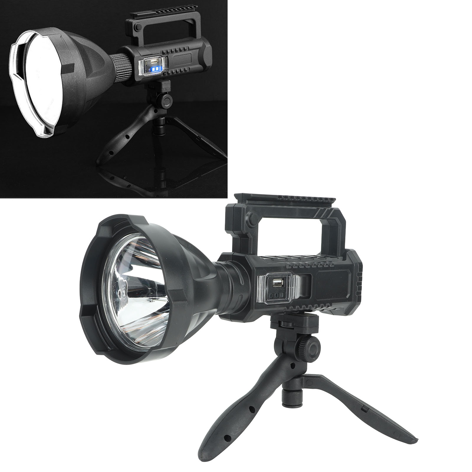 W590 Tragbare Taschenlampe, Hochintensiver Scheinwerfer, Usb-aufladbar, Wasserdicht Und Mit Großer Reichweite, Ideal Zum Angeln Und Für Nachtcamping.