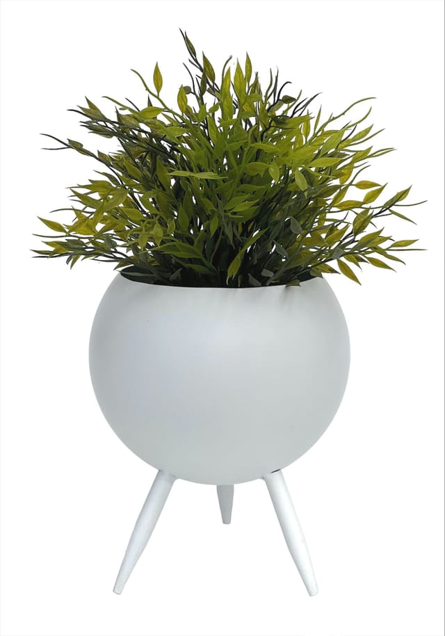 Dandibo - Blumenhocker Metall mit Topf Weiß 23 cm Blumenständer 96259 m Blumensäule Modern Pflanzenständer Pflanzenhocker