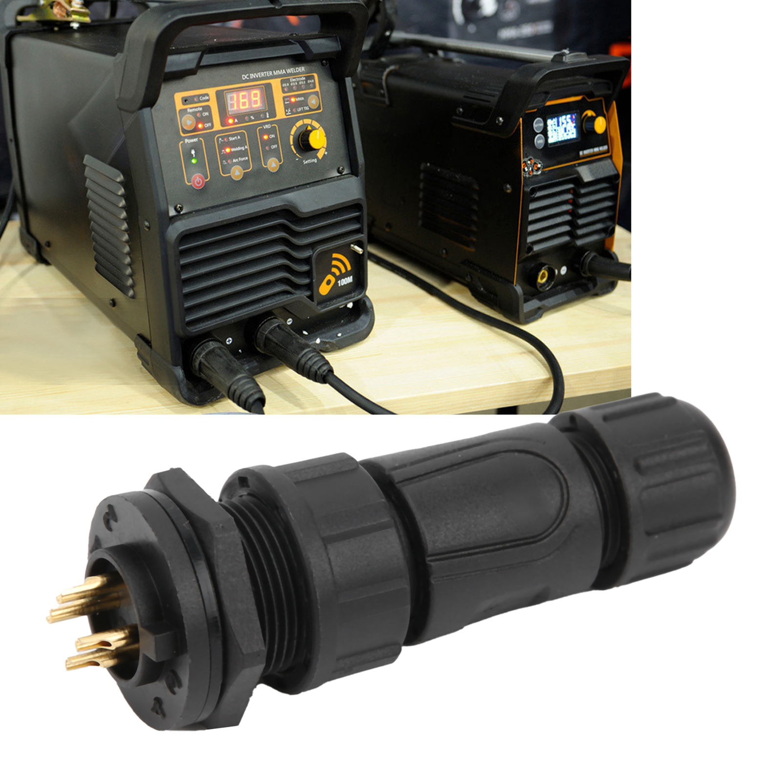 Wasserdichter 4-poliger Gewindestecker