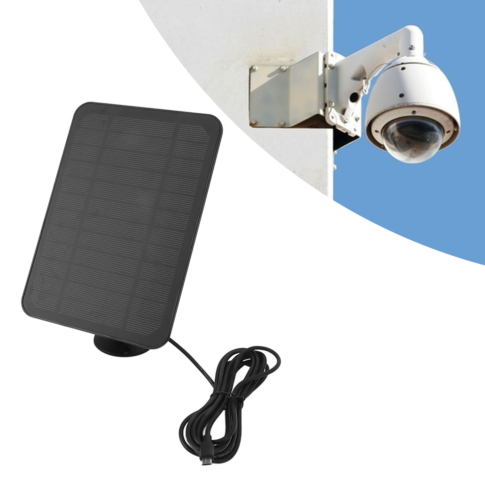 Stromsparende 4w 5v Video-türklingel, Kompatibel Mit Arlo, Ring, Eufy Und Blink, Solarladepanel, Schwarzer Solarmonitor Für Den Außenbereich