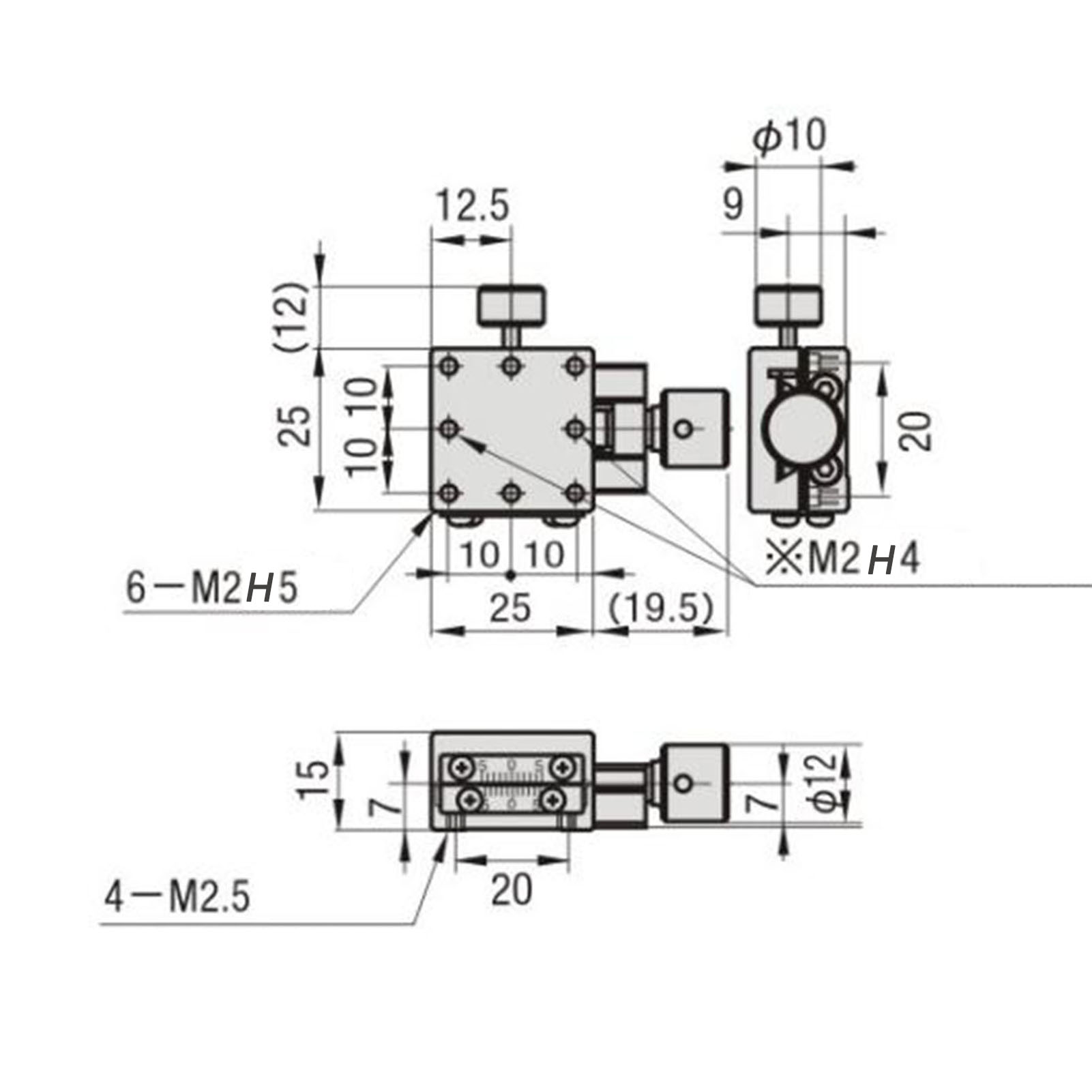 Manueller Schiebetisch Mit X-achse Htb25-a, 25 X 25 Mm Schwalbenschwanznut, Schraubenvorschub.