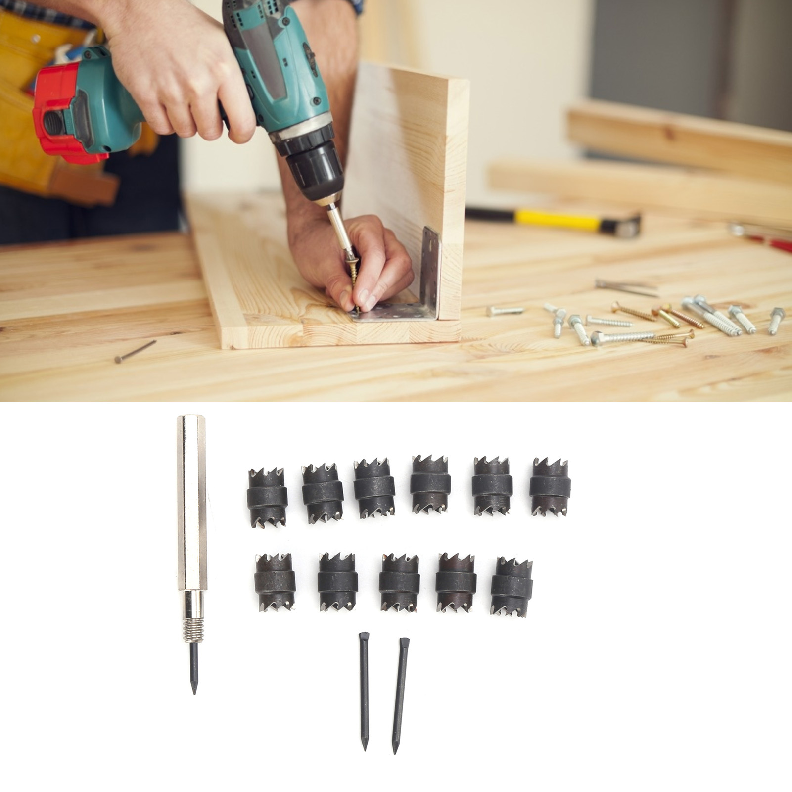 Punktschweiß-schneidset, 13-teilig, 3/8"-rotationspunktschweiß-entfernungswerkzeug, Bohrwerkzeug Und 2 Austauschbare Klingen Für Das Metallloch-entfernungswerkzeug Mit Elektrischer Bohrmaschine.