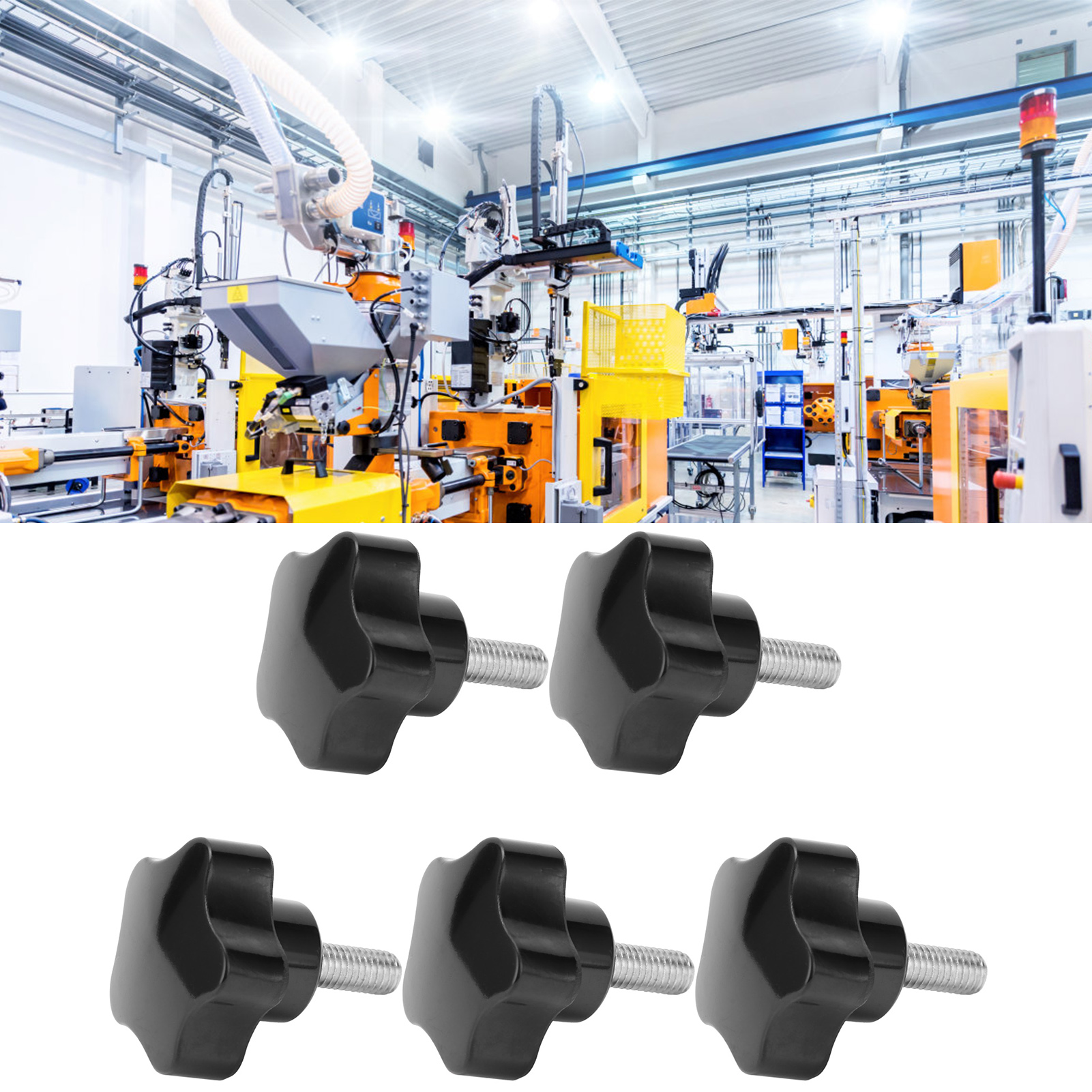 5 Manuelle Spannknöpfe Für Industriedrehmaschinen, Fünfeckige, Sternförmige Griffe, M84020