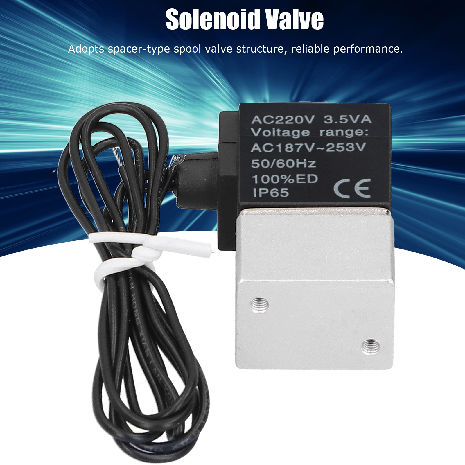 Dreiwege-, Zweipositionen-magnetventil G1/8" 3v1-m5ac220v
