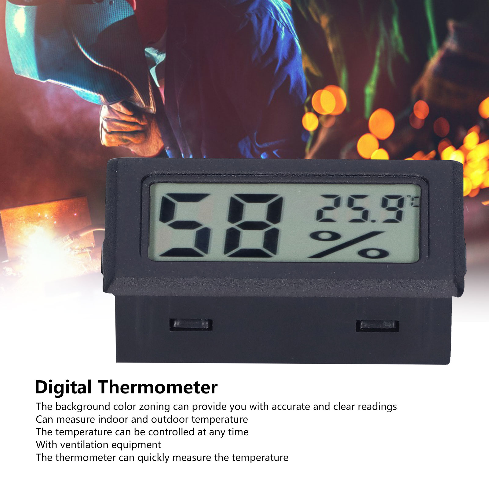 Fy11001 Fy11 Drahtloses Digitalthermometer, Schwarz