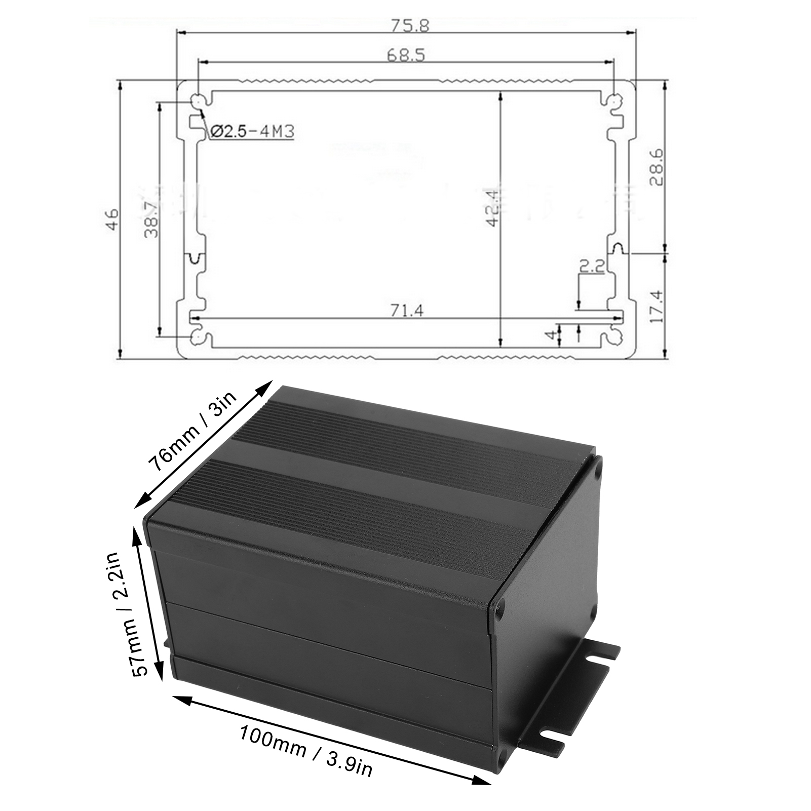 Schutzgehäuse Aus Aluminiumlegierung Für Gps-leiterplatten, Geteilte Ausführung, 57 X 76 X 100 Mm