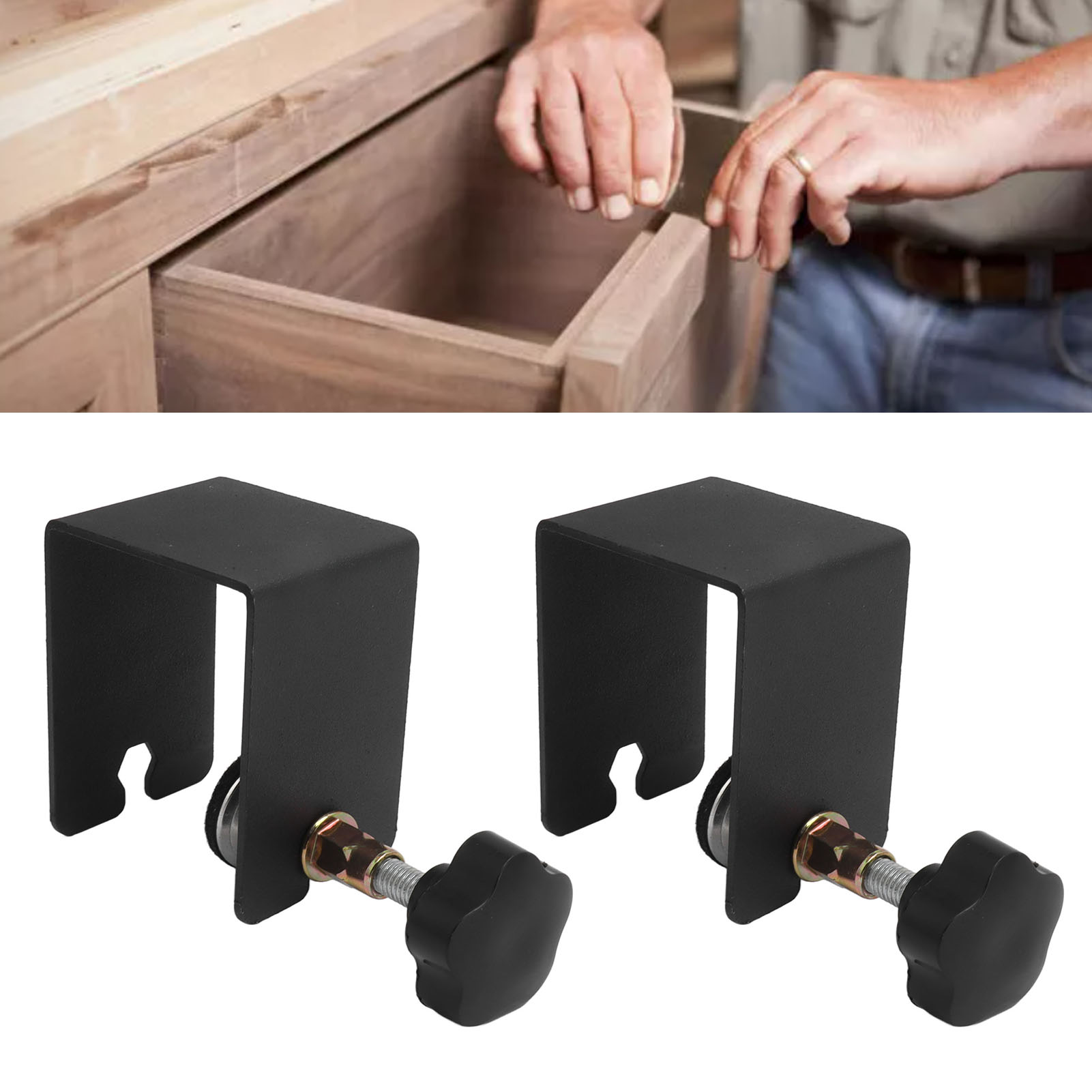 2 Sets/zu Verkaufen: G-förmige Befestigungsklammern Aus Edelstahl Für Schubladenfronten, Bohr- Und Renovierungswerkzeuge Für Die Holzbearbeitung.