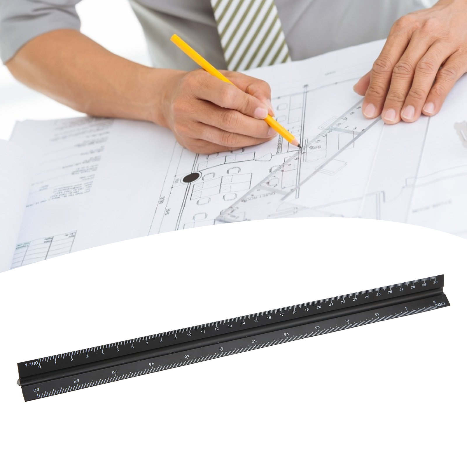 Zeichen- Und Konstruktionswerkzeuge: 30 Cm Langes Dreiecklineal Aus Aluminiumlegierung