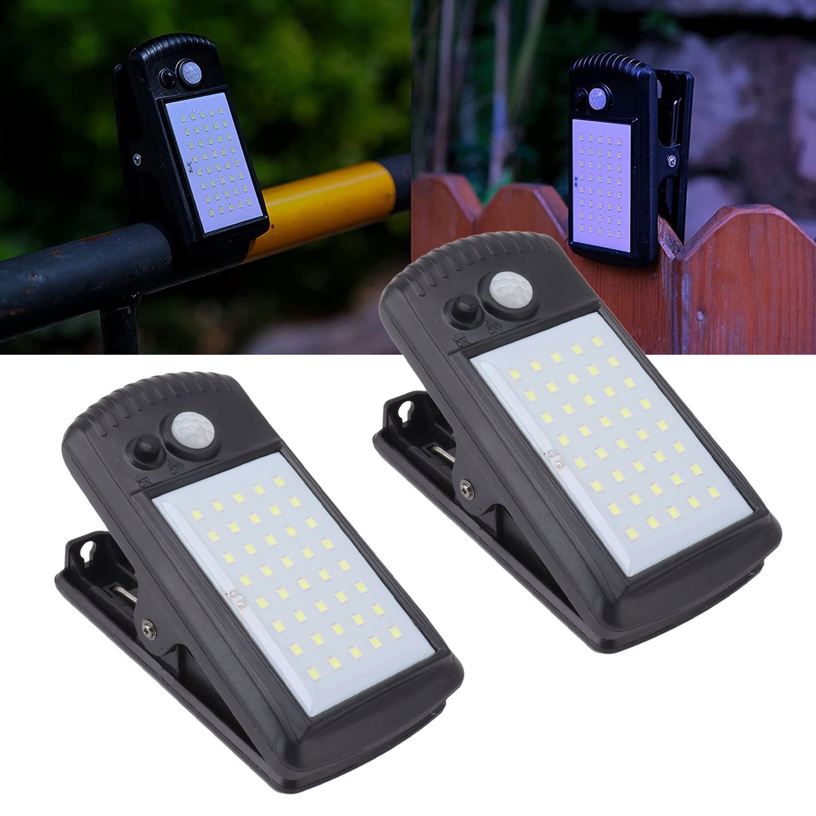 Solarbetriebene Wandklemme, Campinglampe, Solarlampe Mit Infrarotsensor, Ip65 Wasserdicht, Kabellos, Reinweißes Licht Für Zaun, Terrasse, Wand, Garage.