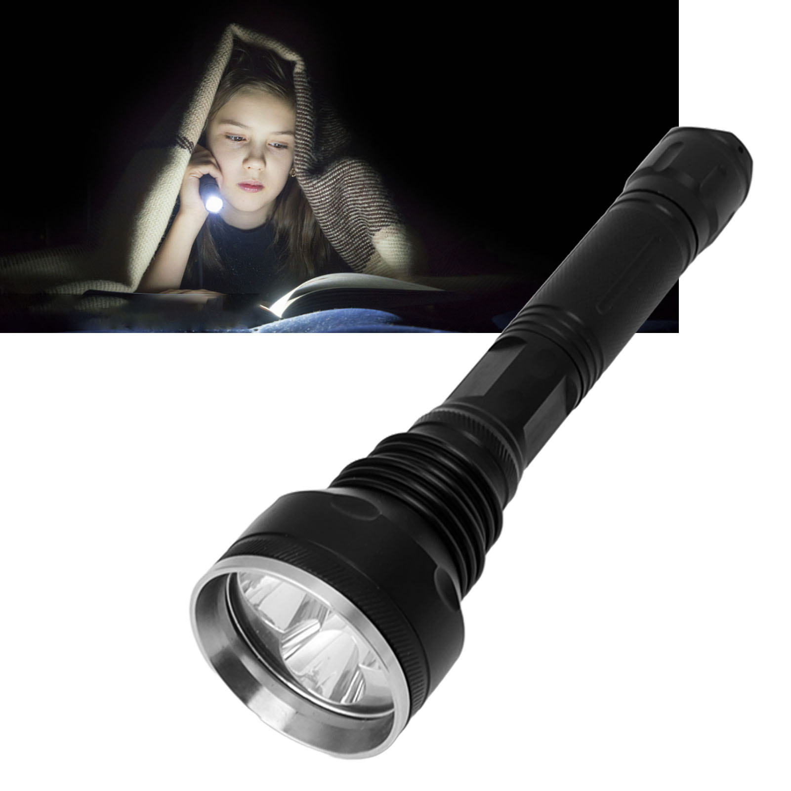 Hochleistungsfähige (5000 Lm) Wasserdichte Tragbare Taschenlampe Aus Aluminiumlegierung Für Camping, Familiennotfälle Und Die Jagd.
