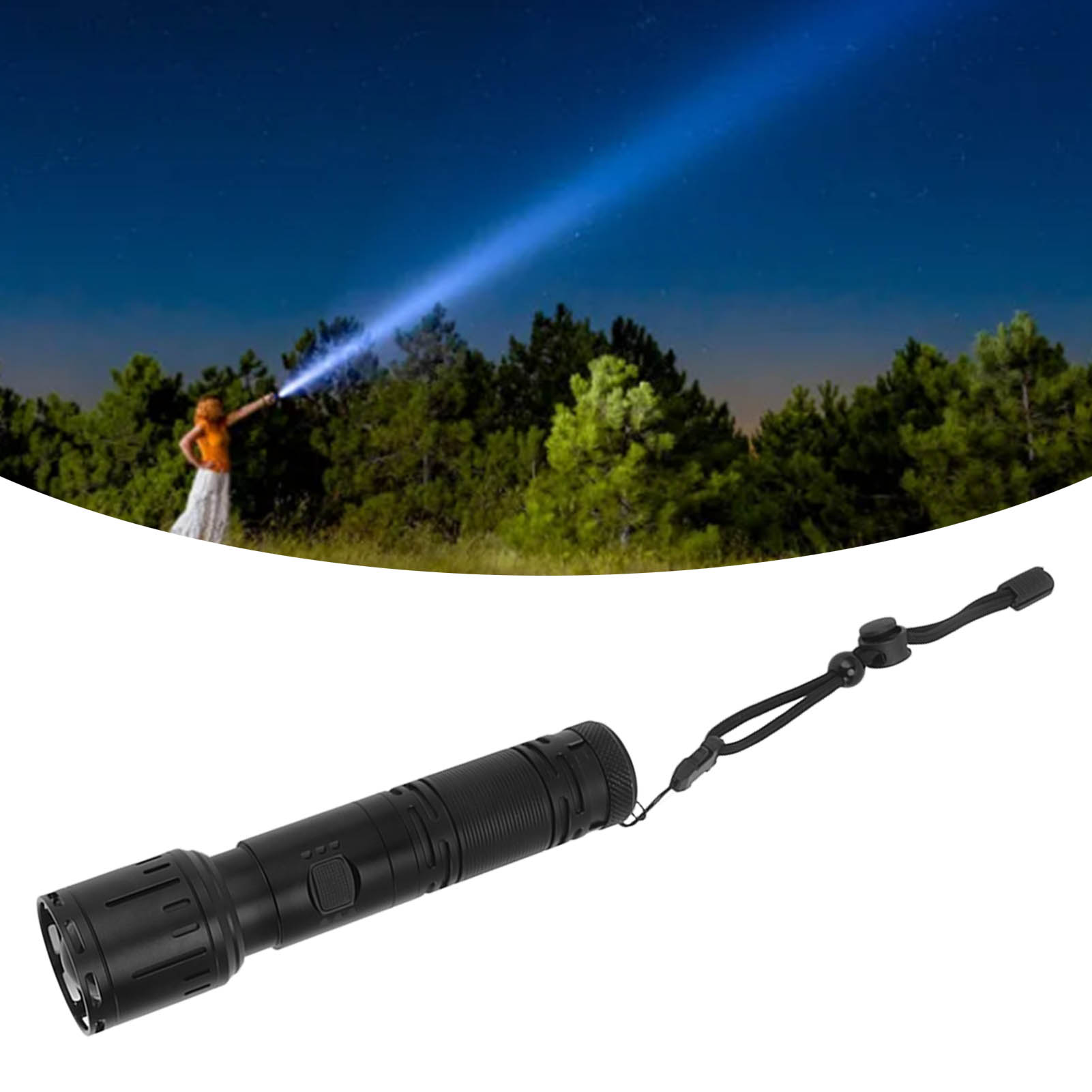 Wiederaufladbare Led-taschenlampe, Ultrahell, Hohe Lichtleistung, 5 Modi, 3000 Lumen, Taktische Taschenlampe, Zoombar, Wasserdicht, Geeignet Für Notfallsituationen, Camping, Wandern, Jagen Und Outdoor