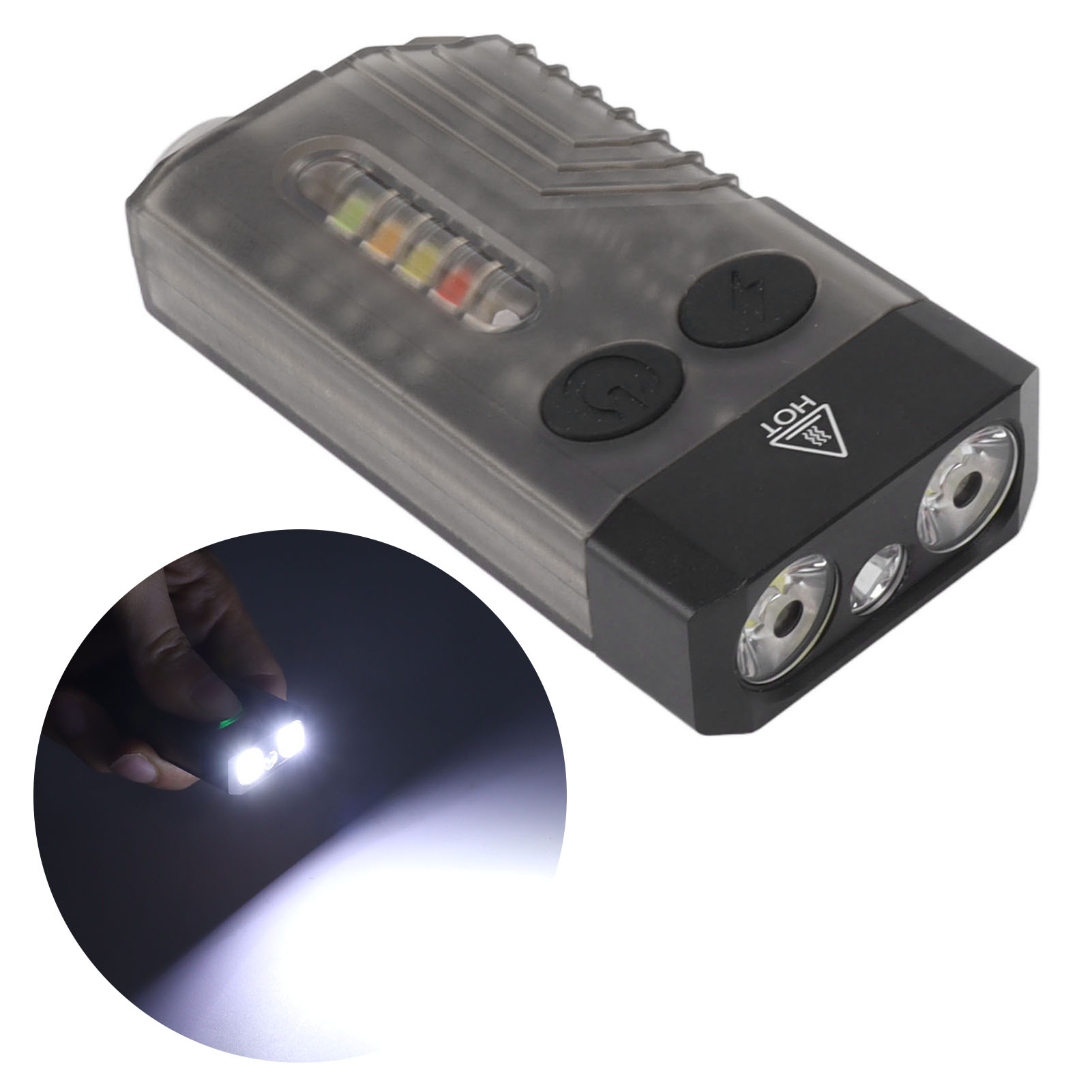 Mini-taschenlampe Mit Akustischem Alarm, Schlüsselringlicht, Tragbarer Taschenlampe, 365nm Ultraviolettem Licht Zur Identifizierung, Multifunktionale Taschenlampe, Notfallverteidigung, Notfallreparatu