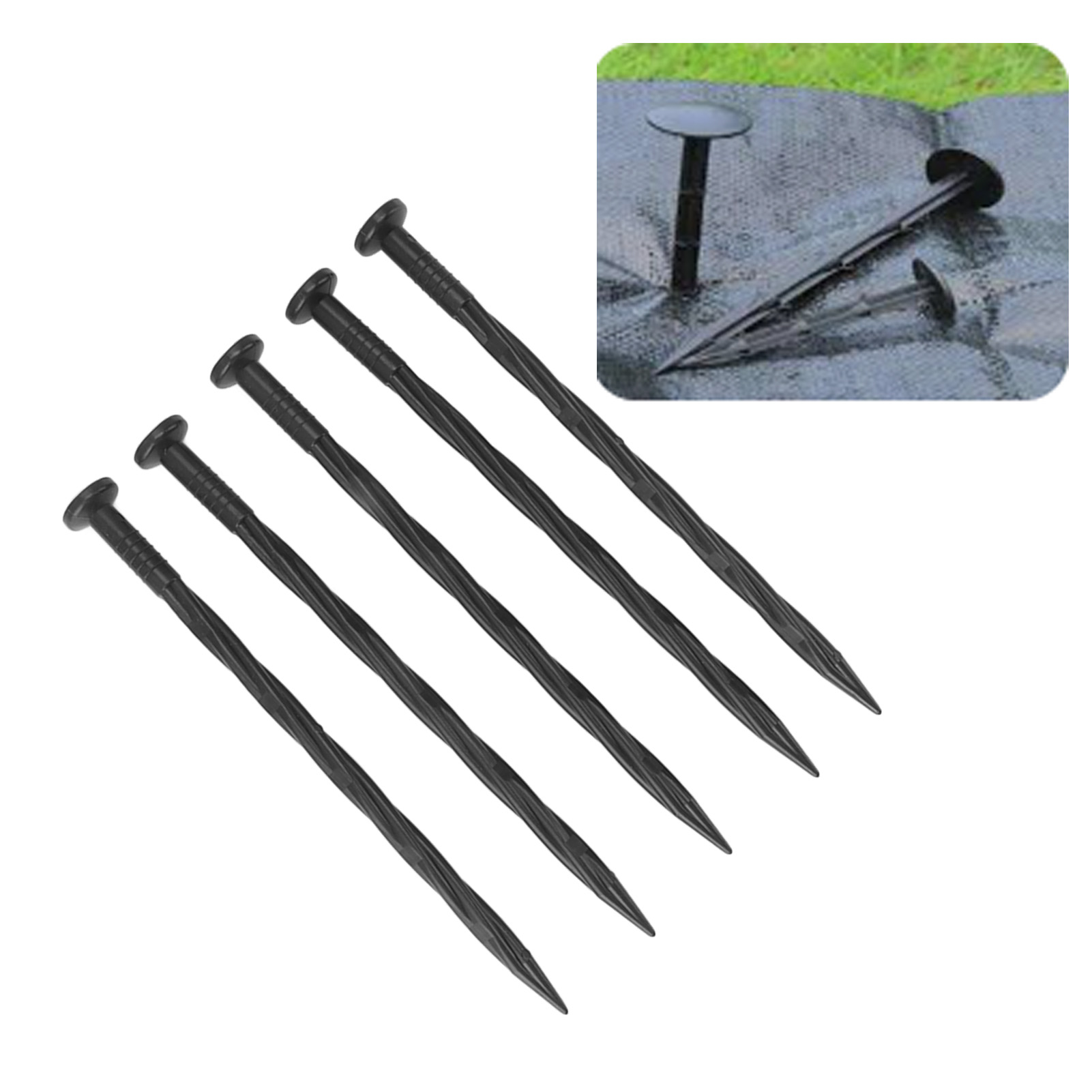 Packung Mit 50 Kunststoff-bodenbegrenzungsnägeln, Unkrautbekämpfungsnägeln, Spiralförmigen Gartenankern Für Bodenbegrenzungen.
