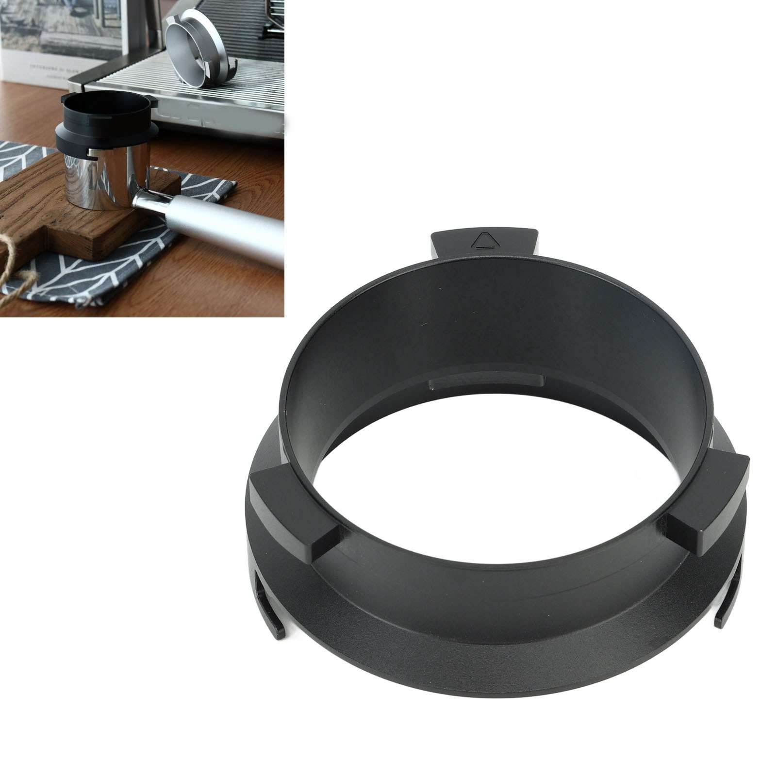Passend Für Delonghi Kaffeemaschinen Der Serie 9, Griffe 9335/9155/9355/9665, 51 Mm Drehbarer Auffangring Für Kaffeepulver Aus Aluminiumlegierung, Schwarz.