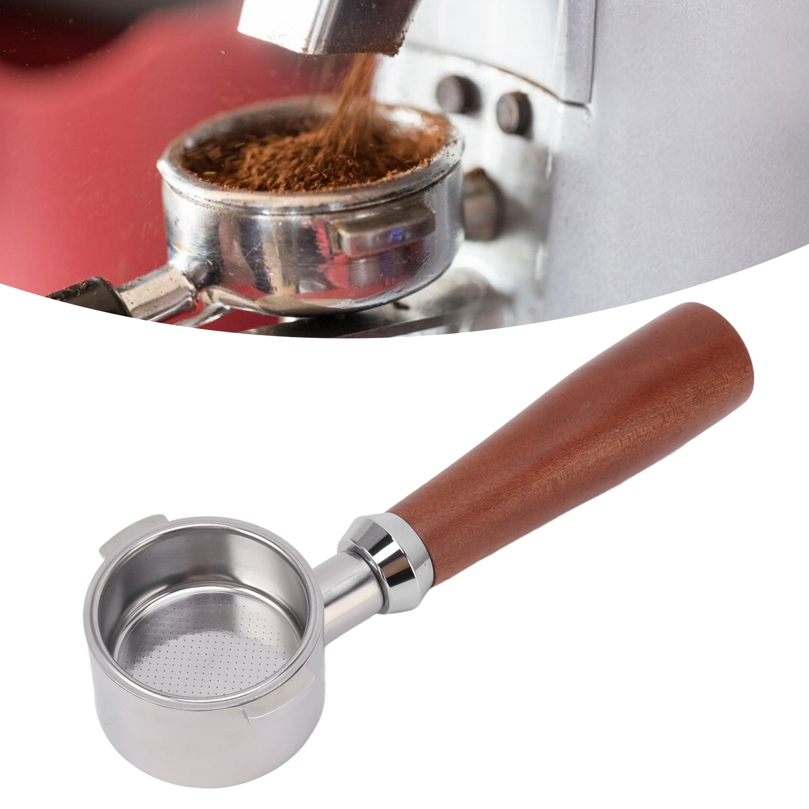 Zubehör Für Italienische Espressomaschinen: Bodenloser Griff, Edelstahlfilter, Kaffeepulverbehälter, Kaffeedosierer (51 Mm, Zwei Griffe + Kaffeepulverbehälter, Schwarz).