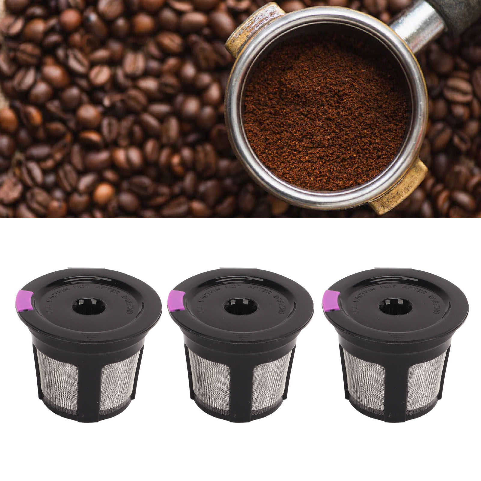 K-cup®-kaffeekapsel (wiederverwendbar), Kunststofffilter, Kaffeekapsel, Edelstahltrichter, Schwarzer Siebbecher