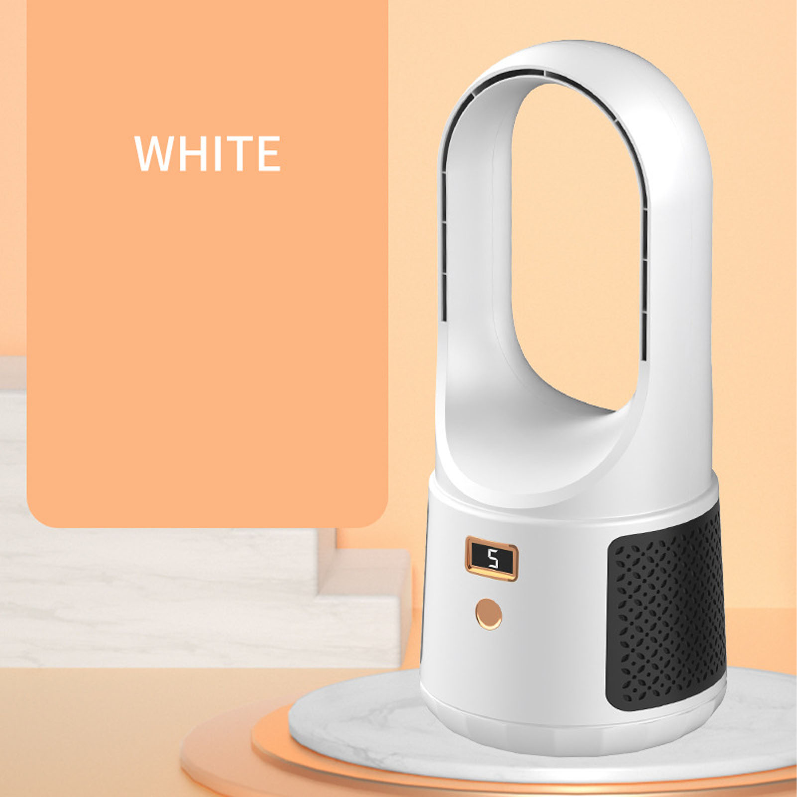 Neuer, Klingenloser Tischventilator, Usb-wiederaufladbar, Kleiner, Leiser Ventilator Für Zuhause Oder Büro Mit Hohem Luftdurchsatz, Weiß.