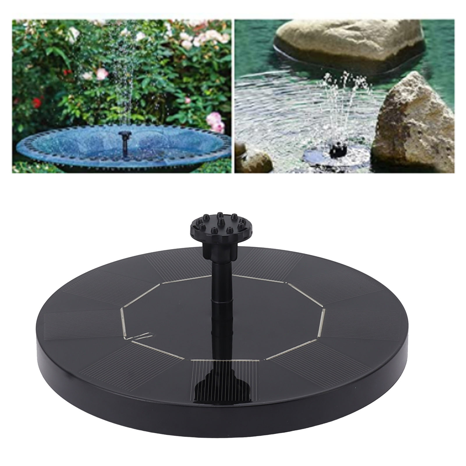 Runde Solar-brunnenanlage (2,5 W), Schwimmend, Für Den Außenbereich, Ideal Zur Vogeltränke.