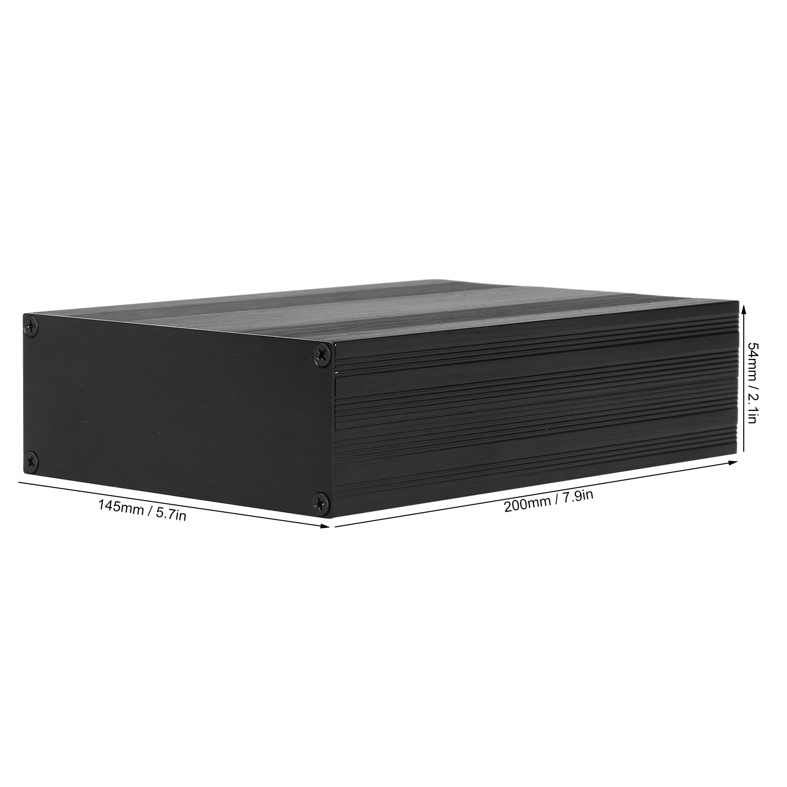 Außengehäuse Für Videokonverter Aus Gebürsteter Schwarzer Aluminiumlegierung (54 X 145 X 200 Mm), Selbstmontage Erforderlich