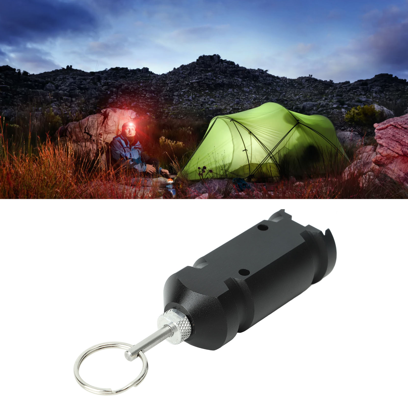 4,5-v-campingalarm, Auslösealarm, Schwarz