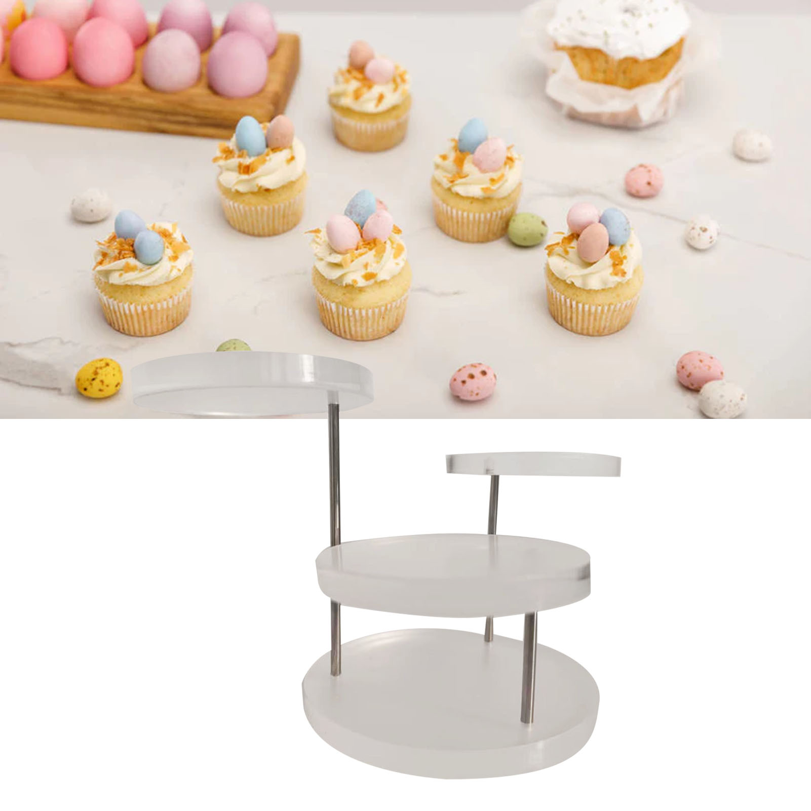 3-stöckiger, Transparenter Acryl-cupcake-ständer, Schmuckständer, Kuchen- Und Dessertständer, Partydekoration.